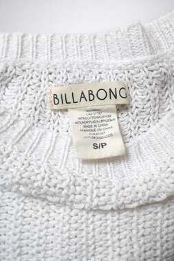 Billabong Women's Cream and Black Southwestern Geo Tribal Mesh  sweater